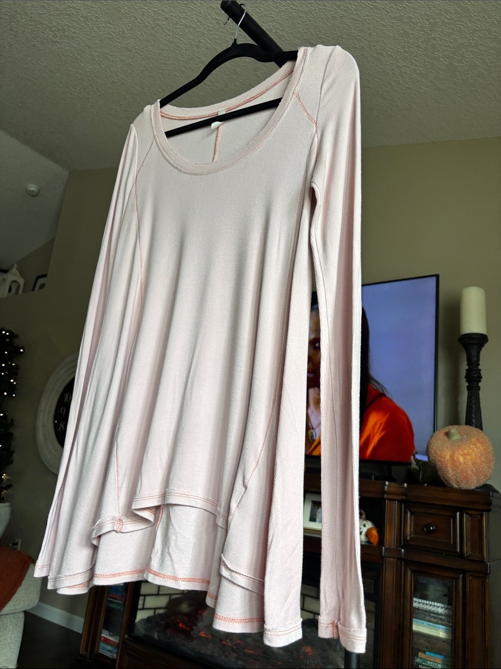 Light Pink Long Sleeve Women's Top